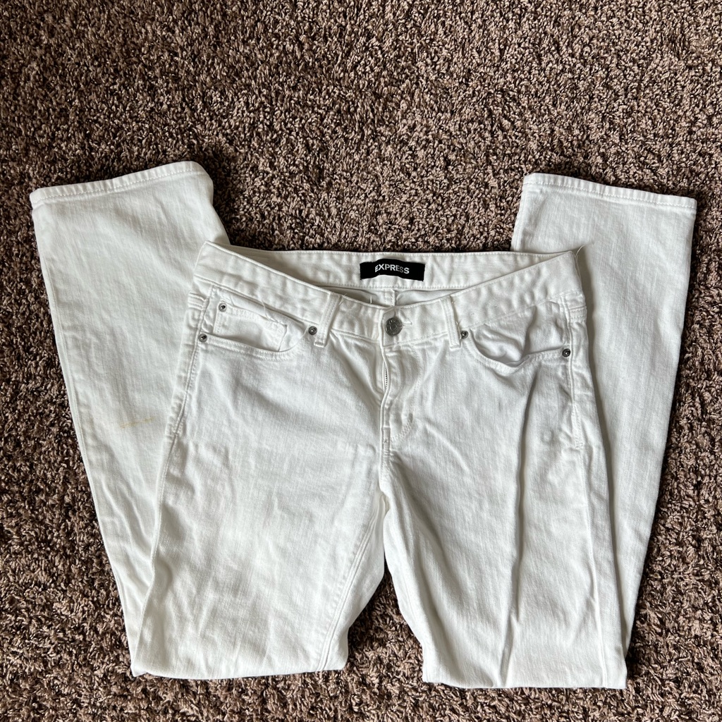 Express White Barely Boot Jeans